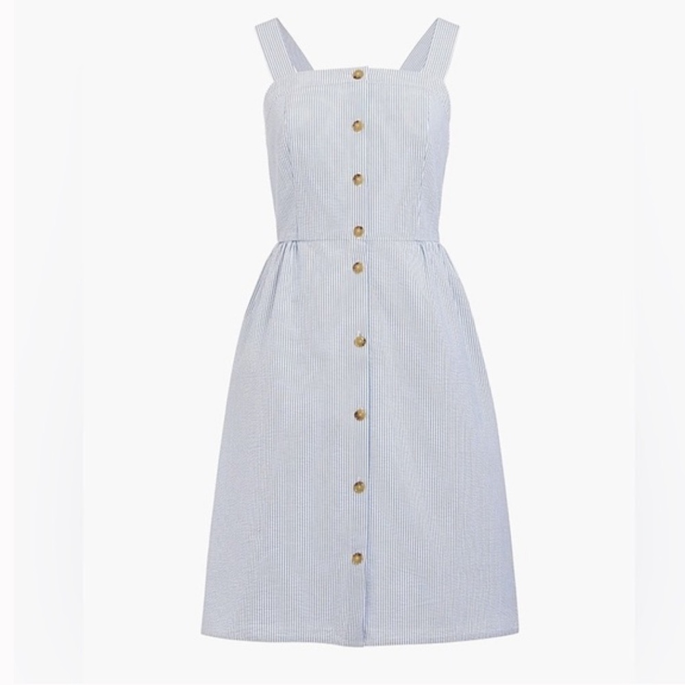 J. Crew Blue Striped Midi Dress